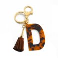 thumbnail image 1 of Porte-clés Lettre Imprimé Léopard Accessoires pour Femmes et Filles Initiale Dorée, 1 of 2