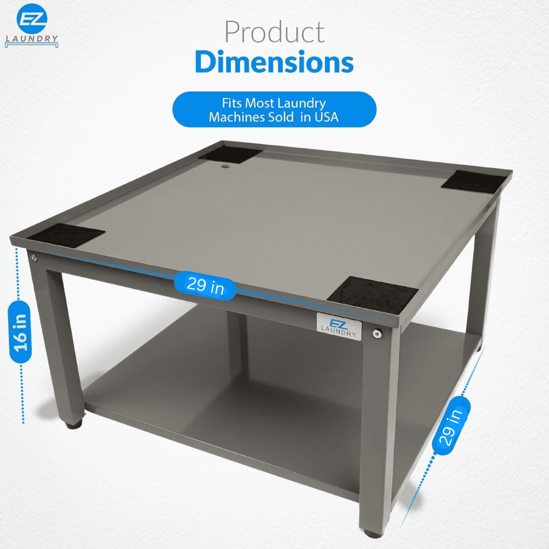 EZ Laundry Pedestal for Washer and Dryer 29" Wide Stand, 18" High Heavy-Duty - Grey