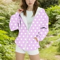 thumbnail image 2 of Taqqpue Girl Hoodie Casual Dot Printed Zip Up Jacket Tops School Outerwear Coat Loose Fit Plus Size Hooded Sweatshirt with Pockets for Kids 4-15Y, 2 of 5