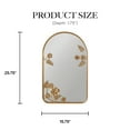 thumbnail image 4 of Madison Park Arched Mirror with Floral Metal Frame, Gold, 15.75"W x 25.75"H x 1.75"D, 4 of 6