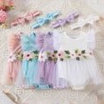 thumbnail image 4 of NOLDARES Little Girls A-Line Dress Cute Pattern Sleeveless Casual Toddler Girl Dresses for Party 1-8 Years(White,1-3 Months), 4 of 5