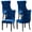 Blue, variant on Velvet Dining Chairs Set of 4, Black Wooden Legs, Modern Tufted Velvet Upholstered Backrest with Nailhead Trim, Wing Back with Back Ring Pull, for Dining Room, Living Room, Office