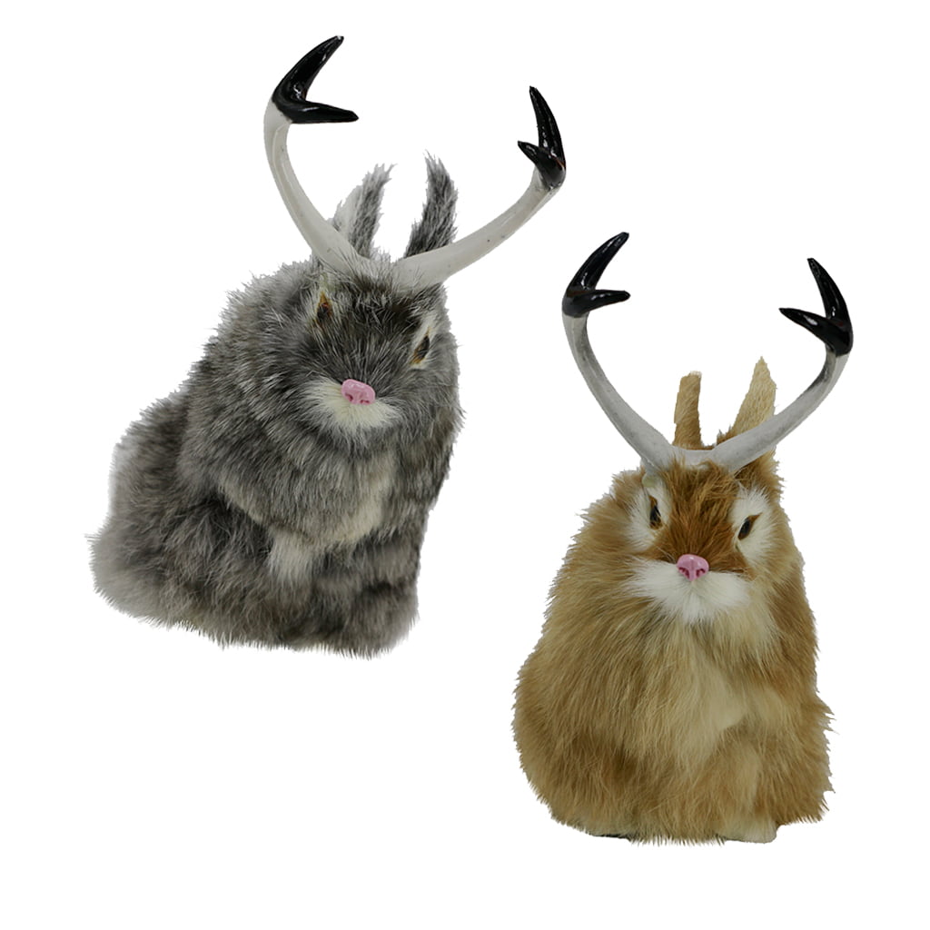 Vivid Jackalope Rabbit Easter Spring Bunny Desktop Ornament Creative Decor Gift 