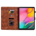 thumbnail image 4 of Case for Samsung Galaxy Tab A 10.1 2019 SM-T515/SM-T510, Flower Pattern PU Leather Multi-Angle Viewing Stand Shockproof Flip Case with Card Slot, Magnetic Clasp, Pencil Slot, Brown, 4 of 11