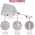 thumbnail image 3 of TKC Pizza Peel 12 inch - Perforated Pizza Peel Compatible with all Ooni Ovens - Aluminum Pizza Spatula for Homemade Pizza, 3 of 6