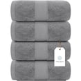 thumbnail image 2 of Juego de toallas de baño, color blanco, clásico, lujoso, 700 g/m², algodón, 4 unidades, 2 of 8