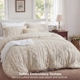 thumbnail image 5 of U by Bedsure Tufted Boho Comforter Set Queen, Beige, 3 Pieces Farmhouse Shabby Chic Embroidery Bedding Set, Soft Jacquard Comforter for All Seasons, 5 of 11