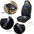 thumbnail image 6 of Xoenoiee Raven Crow Moon Forest Print 5 Pieces PU Leather Car Seat Covers Full Set with Seat Belt Pads & Center Console Cover, Universal Fit Auto Interior Accessories for Most SUV, Truck, Sedan, Van, 6 of 7