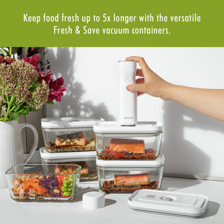 ZWILLING Fresh & Save 2-Piece Medium Glass Vacuum Sealer Food