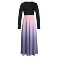thumbnail image 5 of HAPIMO Women's Maxi A Line Dress Solid Fall Dresses Empire Waist Elegant Holiday Boho Long Sleeve Round Neck Vintage Pink XL, 5 of 5