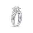 thumbnail image 3 of FB Jewels 14kt White Gold Round Diamond Halo Bridal Wedding Ring Band Set 1-3/4 Cttw Size 7, 3 of 4