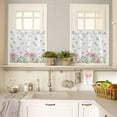 thumbnail image 2 of Tier Curtains 36 Inch Length Short Curtains for Windows Rod Pocket Cafe Curtain Farmhouse Curtain Tiers for Kitchen Bathroom 27.5x36inch, Spring Watercolor Butterfly Pink Flowers,2 Panels, 2 of 5
