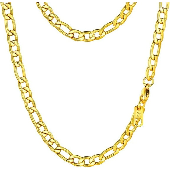 Clearance 5MM Figaro Chain Necklace for Mens Women Black Chains Hip Hop Jewelry 18-30 inch Birthday Everyday Christmas Gift