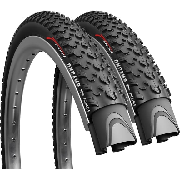 Fincci 27.5x2.10 Bike Tires (54-584) Foldable Knobby for MTB, Hybrid and Mountain Bikes, 2-Pack