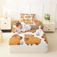 thumbnail image 4 of Erosebridal Flower Capybara Twin Sheet Sets for Kid, Cute Animal Bedding, 3pcs, 4 of 5