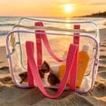thumbnail image 6 of Macaron Color Clear PVC Cosmetic Tote Bag, Waterproof Transparent Travel Toiletry Organizer, Portable Makeup Bag for Beach Swimming Shower Gym Travel Storage, 6 of 6