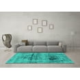 thumbnail image 3 of Ahgly Company Indoor Square Abstract Turquoise Blue Modern Area Rugs, 3' Square, 3 of 4