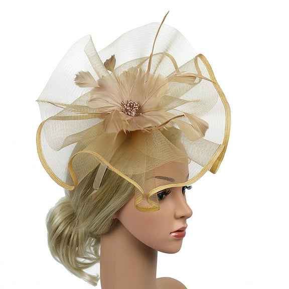 Clothing 2025 Headbands for Women Women Hat Headwear Feather Clip Fascinators Hat Wedding Party Cap For