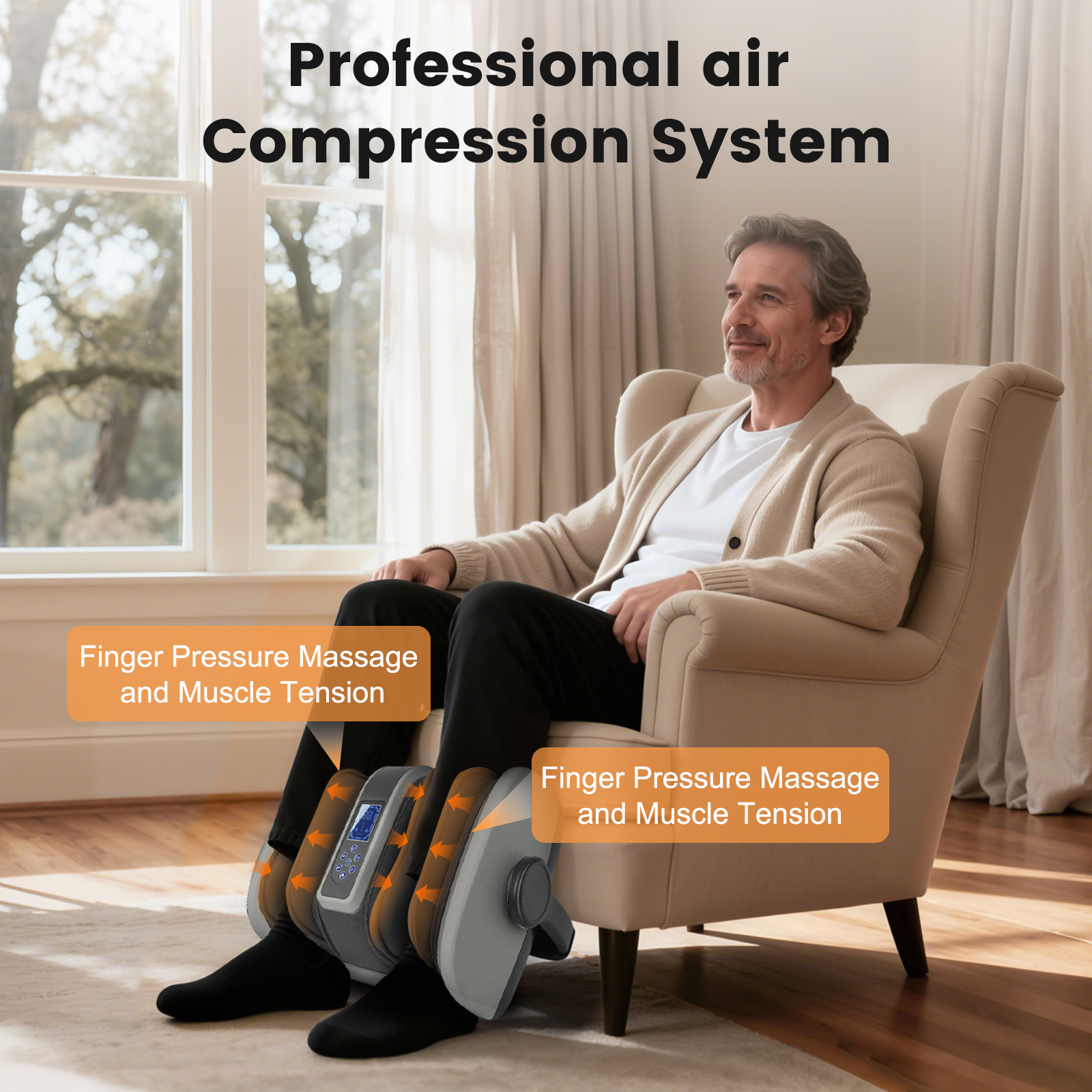 BAOKALER Shiatsu Foot Massager with Heat, Deep Kneading Foot and Calf Massager with Vibration Compression, Electric Leg Massager Machine for Circulation and Pain Relief, Gift for Elder, Black