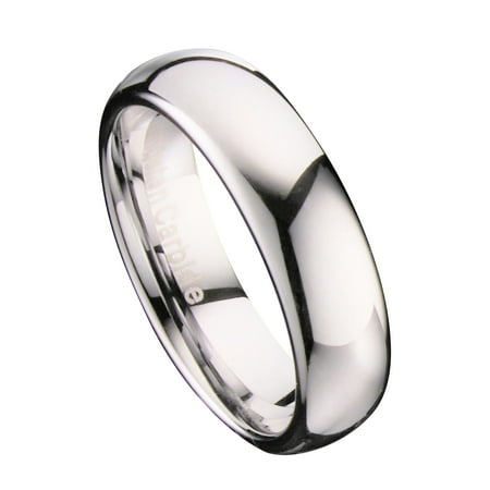 Tungsten Carbide Wedding Ring Band - 6mm Mirror Polished Comfort Fit Ring Tungsten Carbide Wedding Band