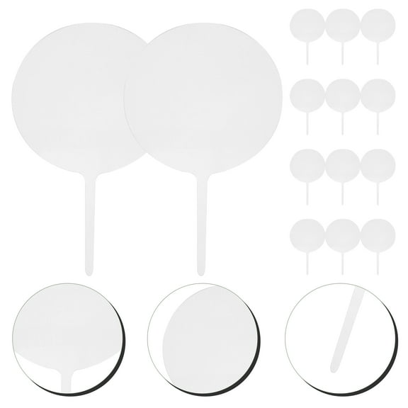 GAXIRE 15pcs Acrylic Cupcake Toppers White Creative Cake Decoration Accessories for Birthday Party Baking