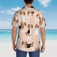 thumbnail image 6 of Balery Beagle Dog On Brown Print Men's Hawaiian Shirts Short Sleeve Beach Shirt Relaxed Fit Vacation Button Down Shirts-X-Large, 6 of 9