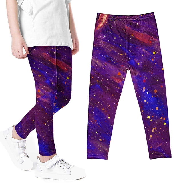 Odeerbi 3-8 Años Niñas Leggings Tie-Dye Gradiente Mallas Elásticas Pantalones de Verano Cintura Alta Panty Suave