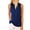 Blue, variant on Sherrylily Women High Neck Cami Tank Top Summer Sleeveless T Shirts Plain Pocket Tunic Blouses