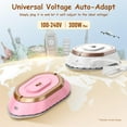 thumbnail image 3 of Newbealer Dual Voltage Travel Iron - 100V-240V Portable Iron for Clothes,0.8lb Ultra-Lightweight,Non-Stick Ceramic Soleplate, 302°F Mini Iron for Craft (Rose Gold)​, 3 of 9