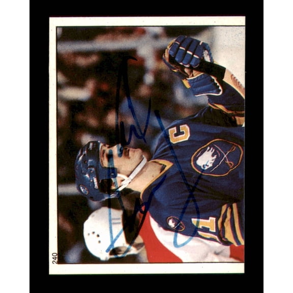 Gil Gilbert Perreault Autographed 1983-84 Topps Stickers Card #240 Buffalo Sabres SKU #251557
