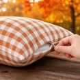 thumbnail image 6 of Outdoor Pillow Covers 12x20 Farmhouse Pillow Covers Fall Orange Plaid Stripes for Couch Sofa Living Room, 6 of 9