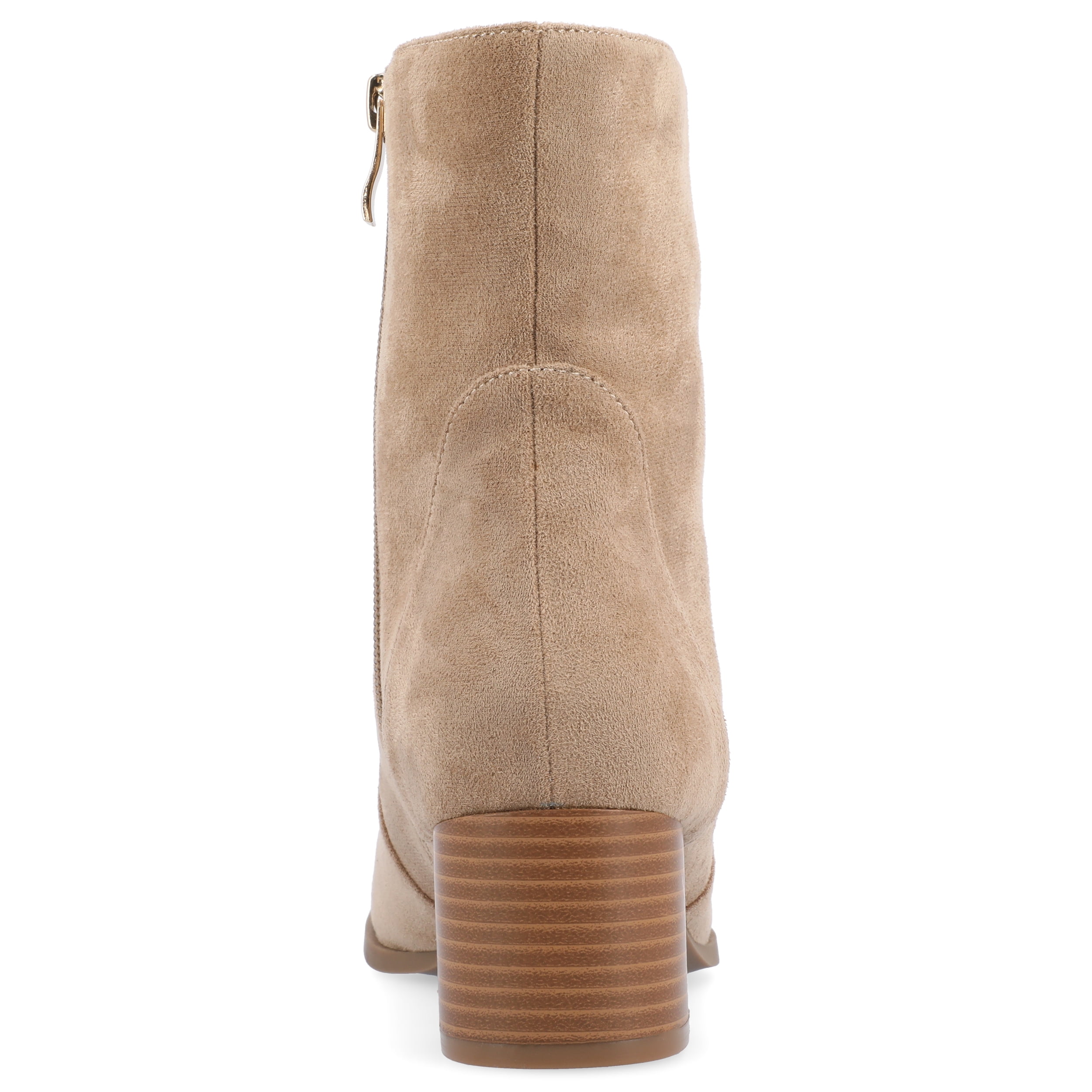 Journee Womens Hayven Stacked Block Heel Almond Toe Booties, Widths Available