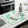 thumbnail image 3 of Floral Dish Drying Mat with Daisies for Kitchen Countertop Absorbent Microfiber Dish Rack Mat Spring Summer Drainer Pad Foldable 16x18 Inch, 3 of 7