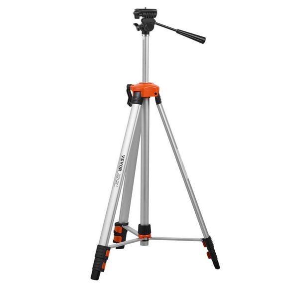 67 Inch Laser Level Tripod Stand, Heavy Duty Aluminum with ¼"-20 Thread Mount, Height Adjustable from 27" to 68" for Construction, Picture Hanging, Photograhy