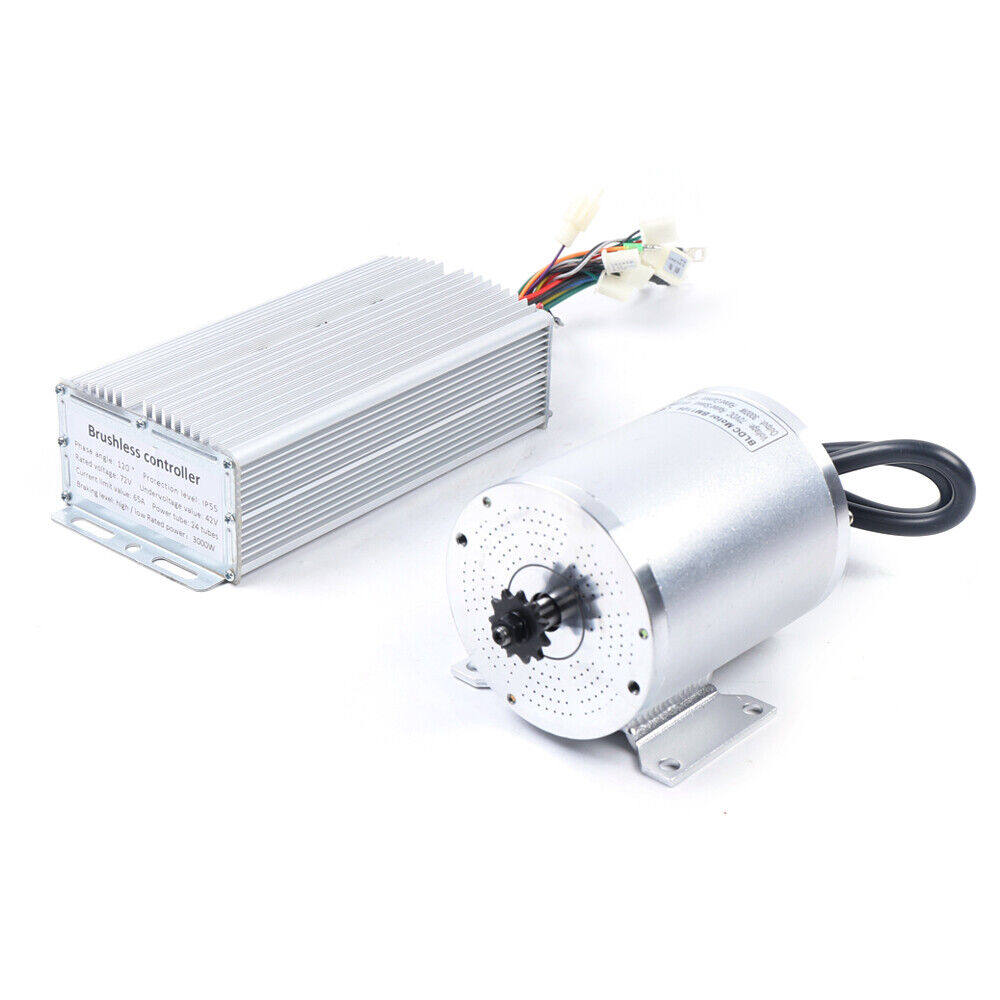 Fichiouy 72V 3000W Electric Motor High-Speed BLDC Brushless Motor + 3000w Controller 24WF