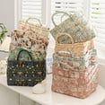 thumbnail image 4 of Floral Print Fabric Storage Basket - Versatile Home Organizer for Living Room, Bathroom & Bedroom, Ideal for Clothing & Household Items, 4 of 8
