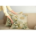 thumbnail image 2 of Ambesonne Floral Eucalyptus Throw Pillow Cover 2 Pack, Pastel Abloom, 20", Ivory Sage Green Mustard, 2 of 7