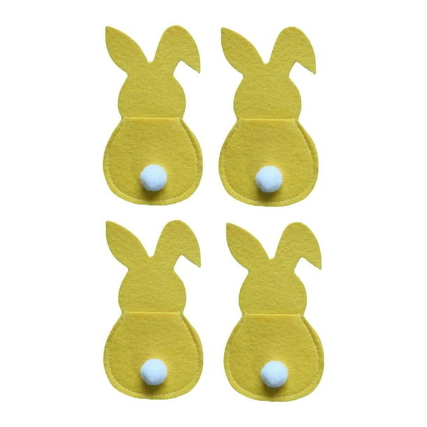 4x Bolsas para cubiertos de Pascua, universales, portátiles, reutilizables Amarillo