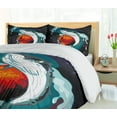 thumbnail image 5 of Ambesonne Animal Duvet Cover Sets, Whale and Fisher Sailor, 2-Queen, Blue Dark Blue and White, 5 of 7
