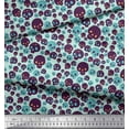 thumbnail image 3 of Soimoi Green Viscose Chiffon Fabric Skull Halloween Decor Fabric Printed Yard 42 Inch Wide, 3 of 3