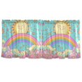 thumbnail image 7 of Yayeee Kitchen Curtains Tier Set of 2 Light Filtering 57"x36" Over Sink Window Panels, Retro Blue Rainbow, 7 of 7