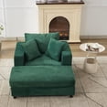 thumbnail image 2 of CQSXDA Versatile Upholstered Chaise Lounge Chair and Ottoman Combo With Pillows,  Sleeper Couch For Home Use, Green, 2 of 17