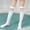B White, variant on NAISIBABY Girls Over Knee High Socks, Seamless Crew Cut Cotton Stretch School Uniform Sports Long Socks White 3-12T