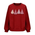 thumbnail image 6 of Christmas Womens Waffle Sweatshirts Loose Crewneck Long Sleeve Shirts Cute Pink Christmas Tree Printed Sweaters Casual Fashion Xmas Holiday Party Pullover Tops, 6 of 6