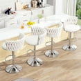 thumbnail image 5 of AWQM Swivel Bar Stools Set of 4, Velvet Upholstered Kitchen Island Chairs, Bar Chairs Adjustable Counter Stool, Counter Height Barstools Bar Chairs,Pub Stools with Back & Footrest, Beige, 5 of 6