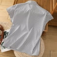 thumbnail image 4 of TSADFHJI T-Shirt Blanc Femme Ajusté Coton Lin Col Rond Boxy Top Patchwork Blouses, 4 of 4