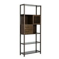 thumbnail image 2 of Axa 68 Inch Bamboo Shelf Bookcase with Cabinet, Right Facing, Dark Brown, 2 of 7