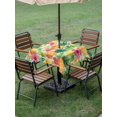 thumbnail image 4 of Outdoor Tablecloth with Umbrella Hole for Patio/Picnic/Party/Camping, Summer Pineapple Waterproof Table Cloth Square Cover Washable, Tropical Fruits Lemon Sage Green Plaid (60"x 60"), 4 of 8
