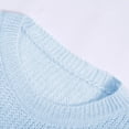 thumbnail image 5 of Valentines Sweaters for Women Solid Color Crewneck Knit Sweater Heart Elbow Patches Long Sleeve Soft Pullover Jumper Top Fall Winter Sky Blue XXL, 5 of 8