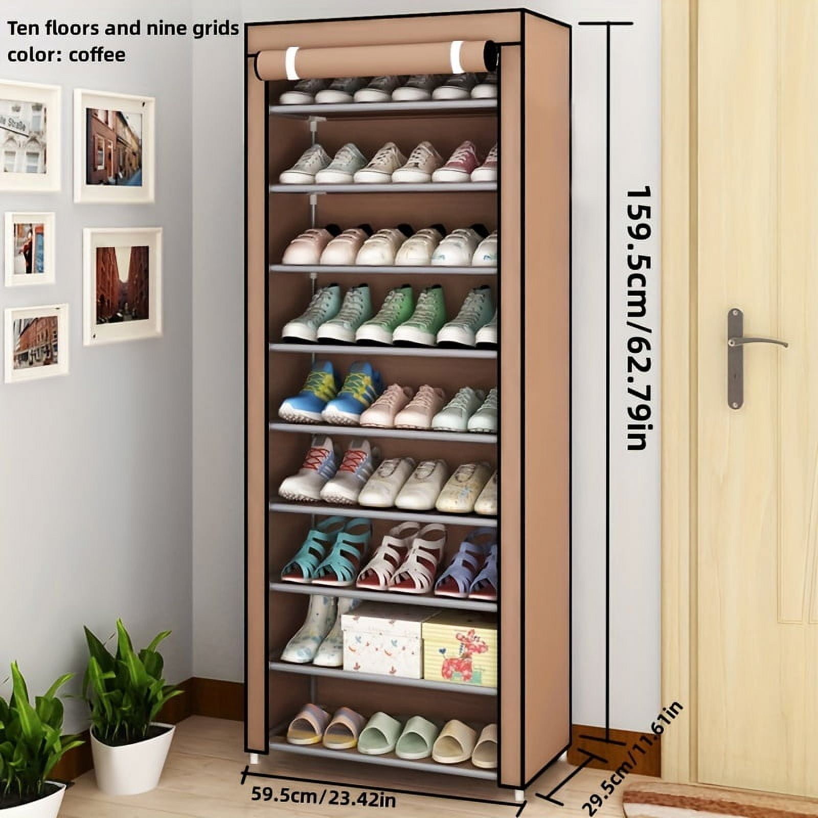 1pc Multi layer Shoe Storage Rack With Cover Dustproof Household Shoe Shelf For Entryway